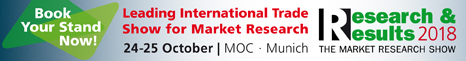Research + Results Show, Munich 26-27th October 2016 - the leading international trade show for MR - Book your stand now!