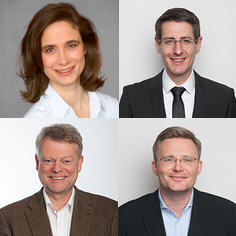 Top row, left to right: Dr. Irmgard Heinz, Andreas Pohle; bottom row: Hartmut Scheffler, Holger Laube