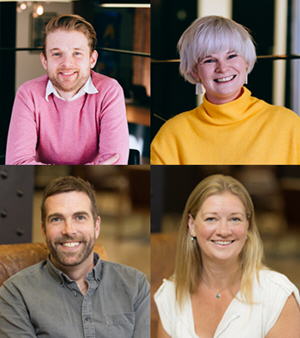 Top row L to R: Josh Glendinning, Emily Dickinson; Bottom row: Tom McEnery, Debbie Shuttlewood