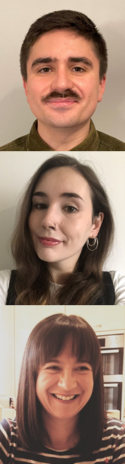 From top to bottom: Michael Keating, Roisin Coleman, Tamsin Maries